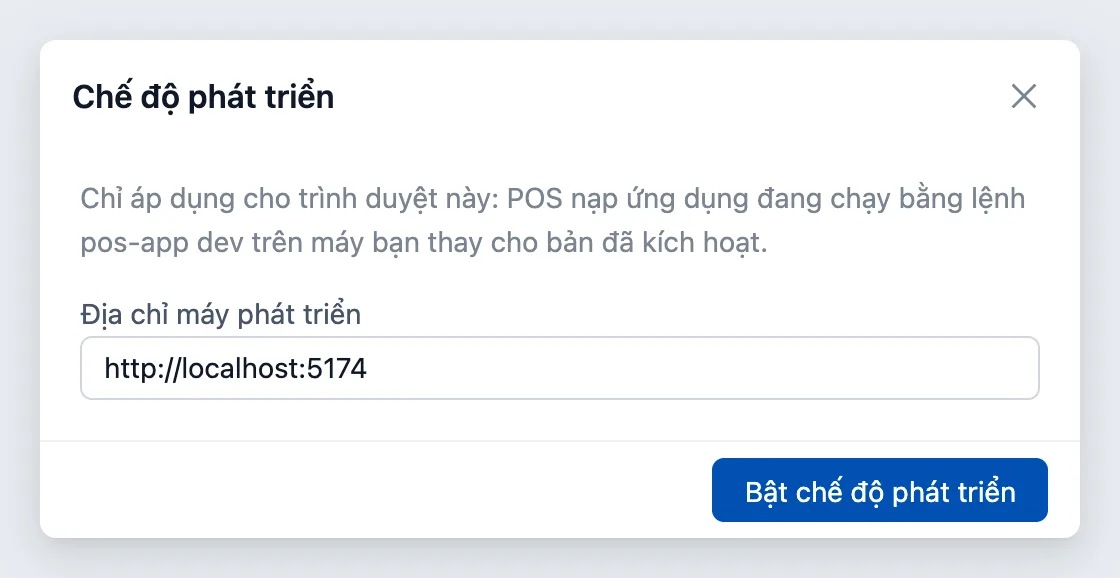 Hộp Chế độ phát triển